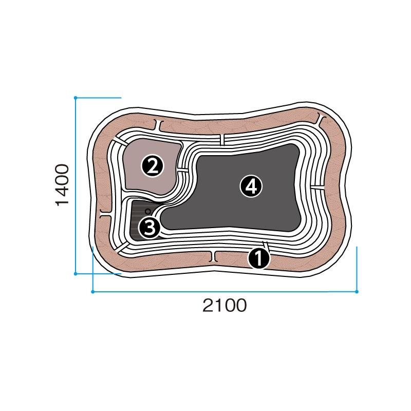 池 滝 流れ ビオトープ ウォーターガーデン 成型池 DIY タカショー / 成型池 テイラー /大型｜garden｜03