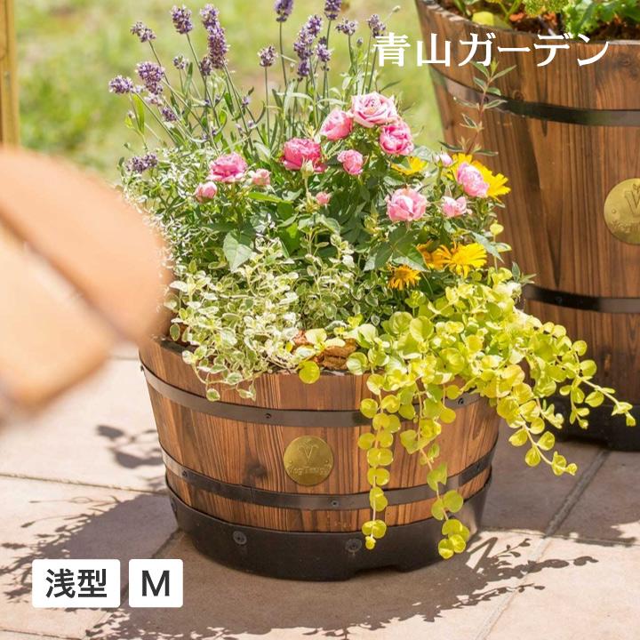 鉢 プランター ポット 天然 木 ガーデニング 菜園 寄せ植え タカショー ウッドバレルプランター 浅型m A 青山ガーデン ヤフー店 通販 Yahoo ショッピング