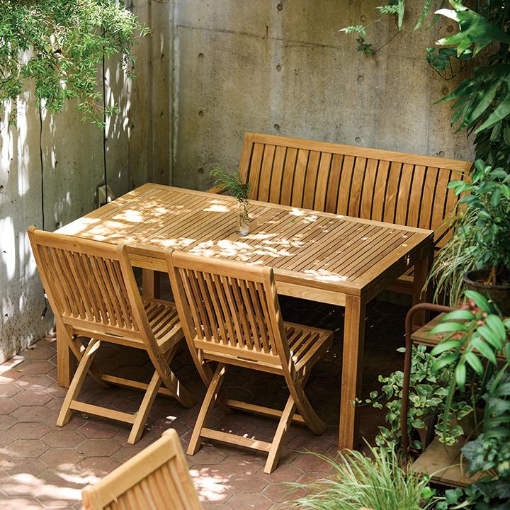 タカショー テーブル 机 屋外 家具 ファニチャー 机 天然 木 チーク