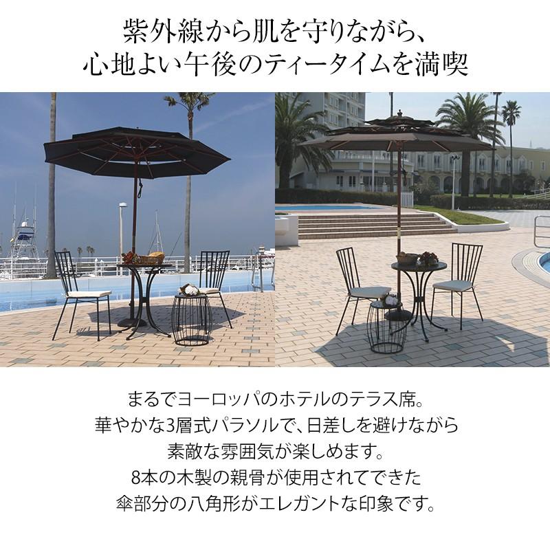 タカショー アウトレット パラソル 日よけ 遮光 紫外線 UV 影 三層 庭