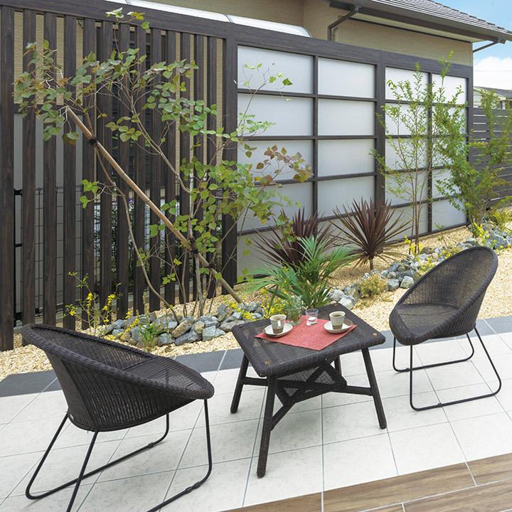 タカショー Loom Garden テーブル 机 屋外 家具 ファニチャー ラタン