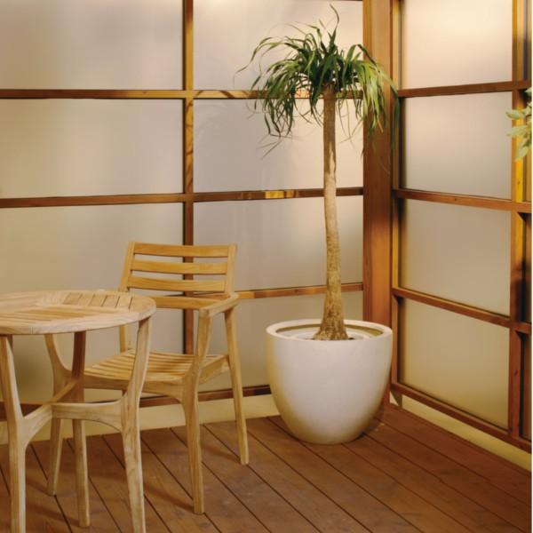 タカショー Gaveria 鉢 プランター ポット ガーデニング 店舗 施設 菜園 寄せ植え / ラウンドポット ローコ 小 ホワイト /小型の画像