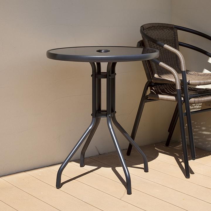タカショー テーブル 机 屋外 ファニチャー 机 スチール ガラス天板