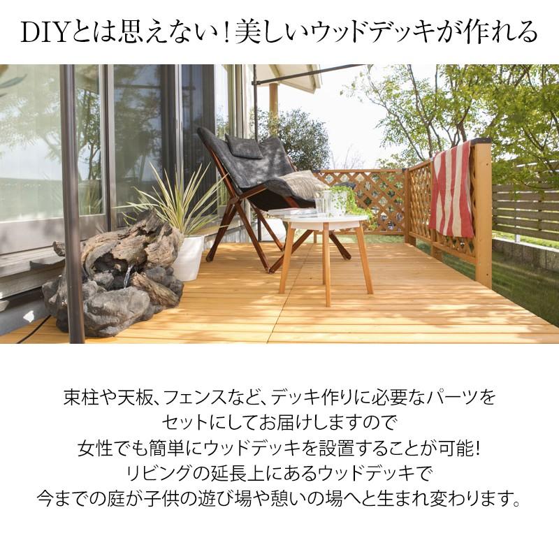 アウトレット デッキ 天然 木 ウッド セット DIY テラス 床 庭 ガーデン タカショー / システムデッキ 1.0坪 ナチュラル /中型｜garden｜02