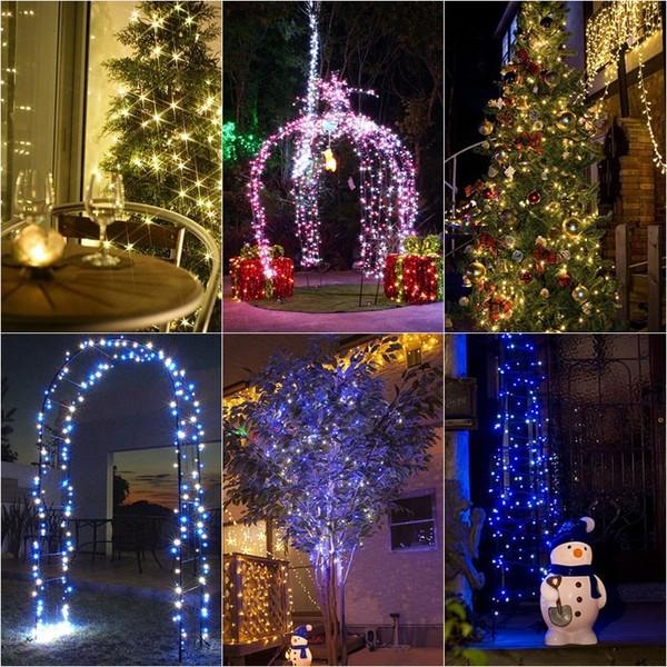 アウトレット イルミネーション 屋外 LED ライト クリスマス 電飾 タカショー / イルミネーション ストレート 100球 ホワイト&ブルー /小型｜garden｜05