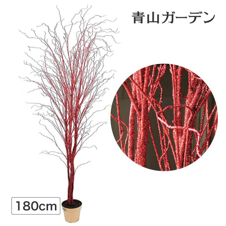 純正品保証 クリスマスツリー 枝ツリー ラメ 店舗 施設 イベント 人工観葉植物 グリッターバーチツウィグツリー 180cm レッド C 青山ガーデン Paypayモール店 通販 Paypayモール 安い オフライン販売 Sbdkab Go Id