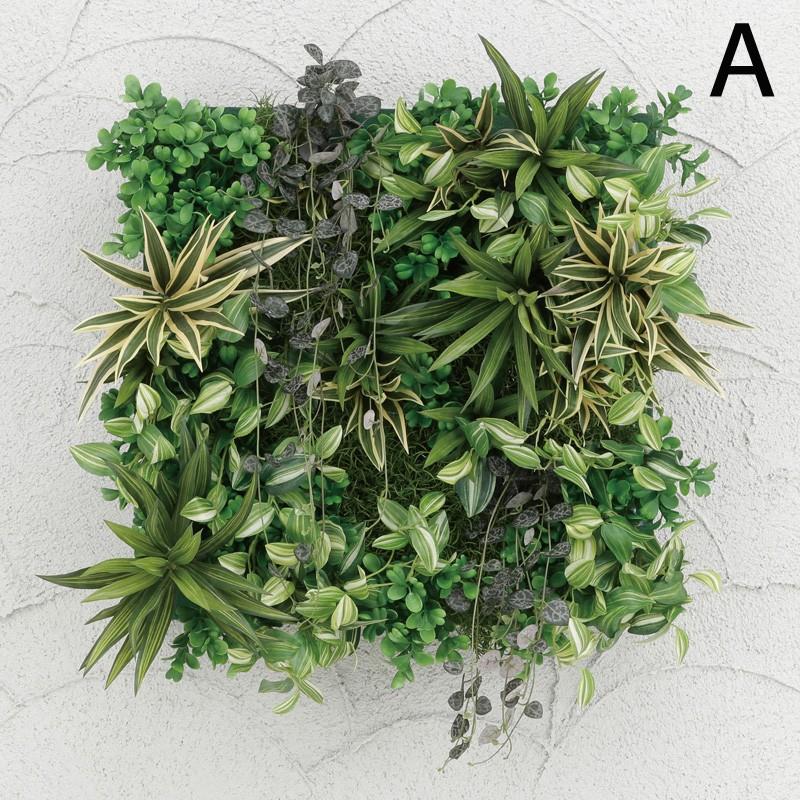 人工観葉植物 壁面緑化 造花 業務用 施設 オフィス 店舗 装飾 フェイク グリーン ディスプレイ タカショー 壁面アレンジ 45 45cm フレームなし A 青山ガーデン Paypayモール店 通販 Paypayモール
