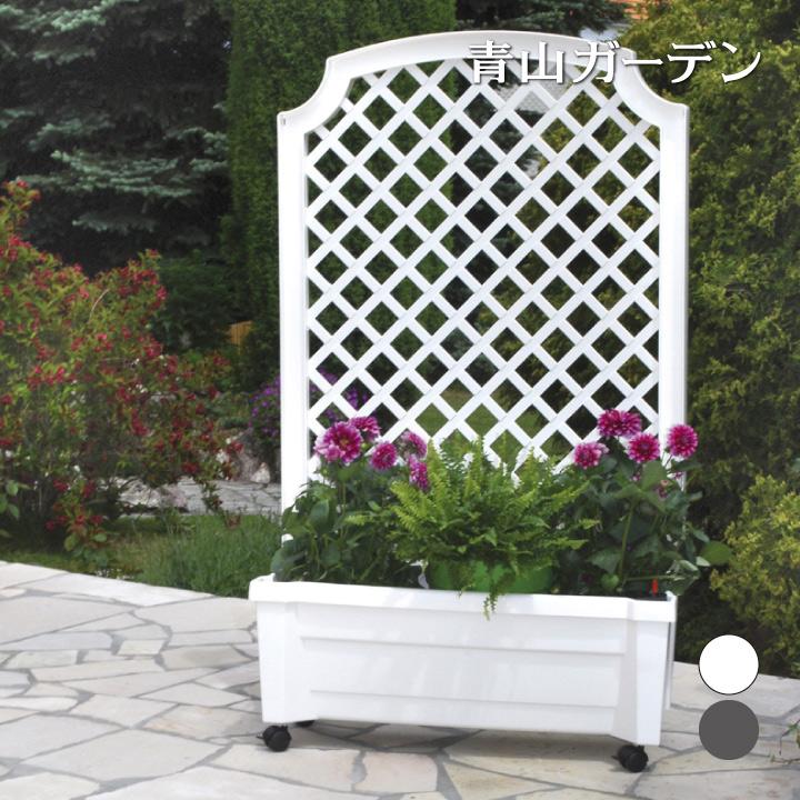 ラティス トレリス 仕切り プランター バラ クレマチス つる性 誘引 タカショー キャスター付きトレリスプランター ホワイト ライトグレー C 青山ガーデン Paypayモール店 通販 Paypayモール