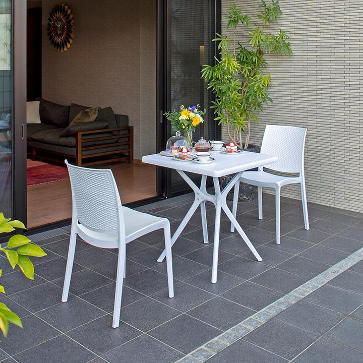 タカショー テーブル 机 屋外 プラスチック 庭 ガーデン / スクエア