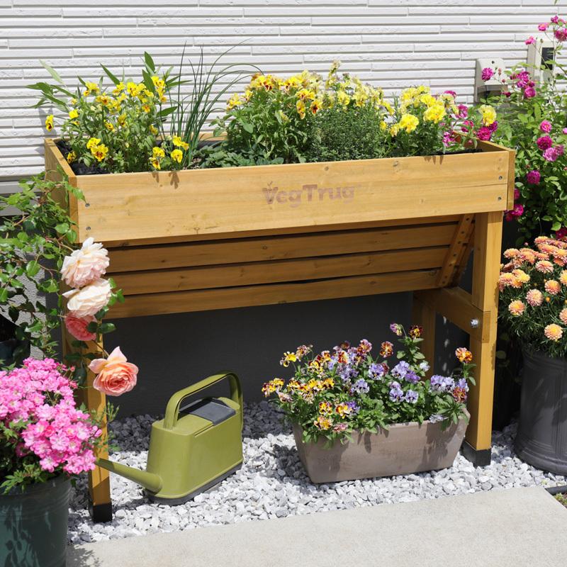 タカショー 鉢 プランター ベジトラグ 菜園 スタンド 木製