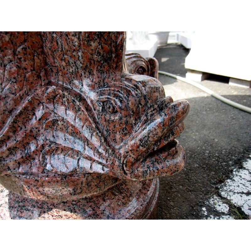 一点もの】天然石 天然 御影石 噴水 鳥 イルカ 彫刻 石像 二段噴水