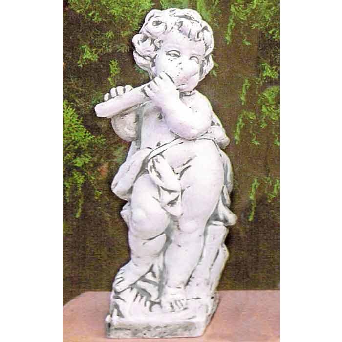 イタリア製子供像（ガーデン オーナメント）　天使の楽隊（フルート）　PapiniAgostino　Art.433 石像