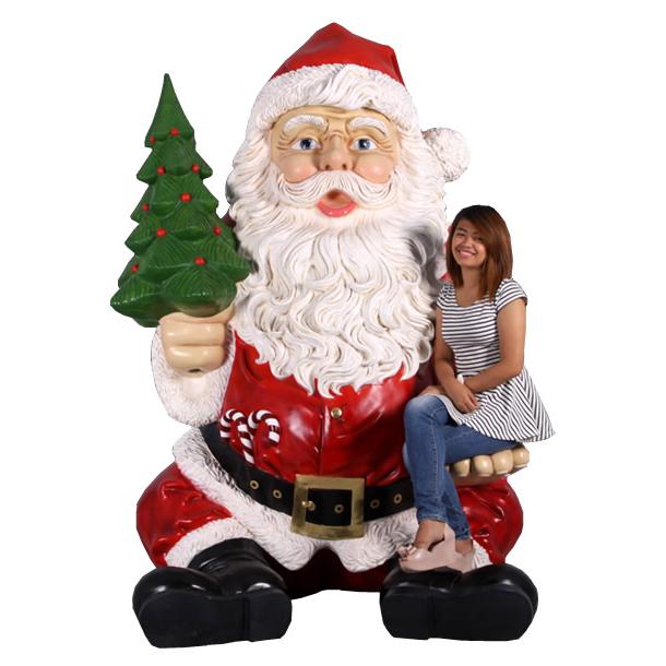 巨大な座るサンタ 大きい サンタクロース フォトスポット FRP オブジェ