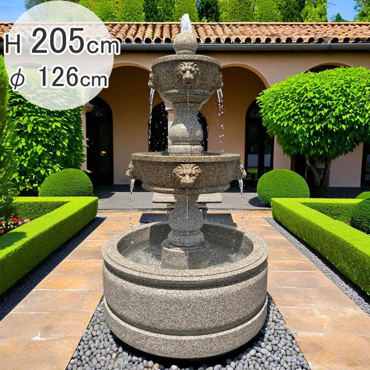 ライオン彫刻の噴水置物 楽天市場】【一点もの】天然石 彫刻 ライオン 三段噴水 高さ
