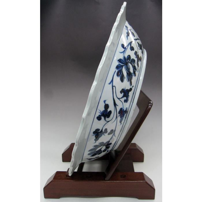 景徳鎮 染付草花文皿 直径約48cm 中国 陶磁器 : ガーデンアート 景徳鎮 染付草花文皿 直径約48cm 中国 陶磁器 : ガーデンアート