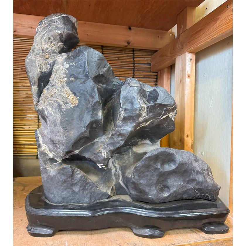 菊花石 【46】高さ約58cm 幅約50cm 台付き 景石 天然石 置物 飾り石 