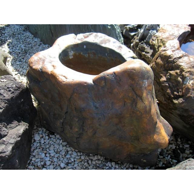 つくばい 珪化木 木化石 手水鉢 水鉢 大きい 大型 豪華 庭石 天然石