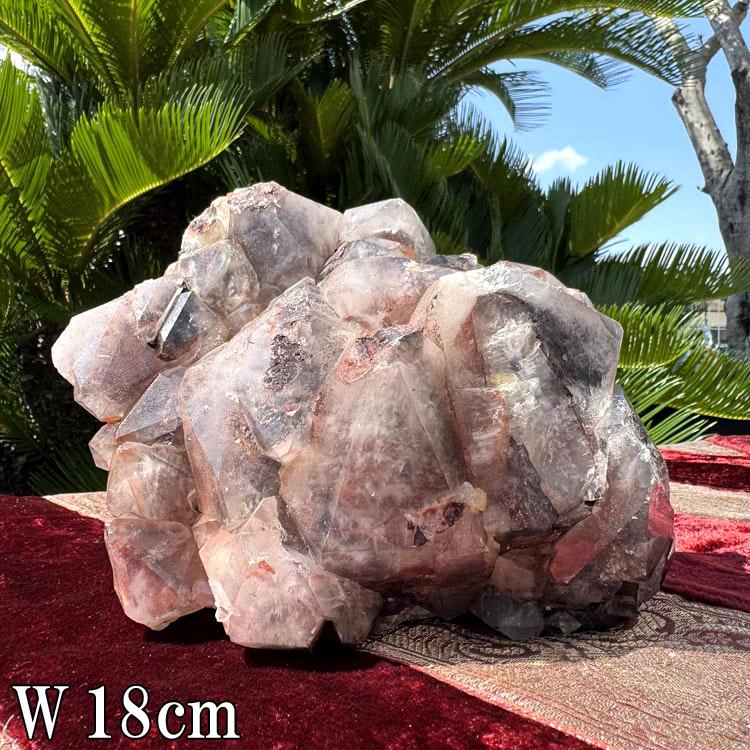 天然 赤水晶 原石 希少 クラスター 3.6kg 送料無料 大きい 鉱物 大型