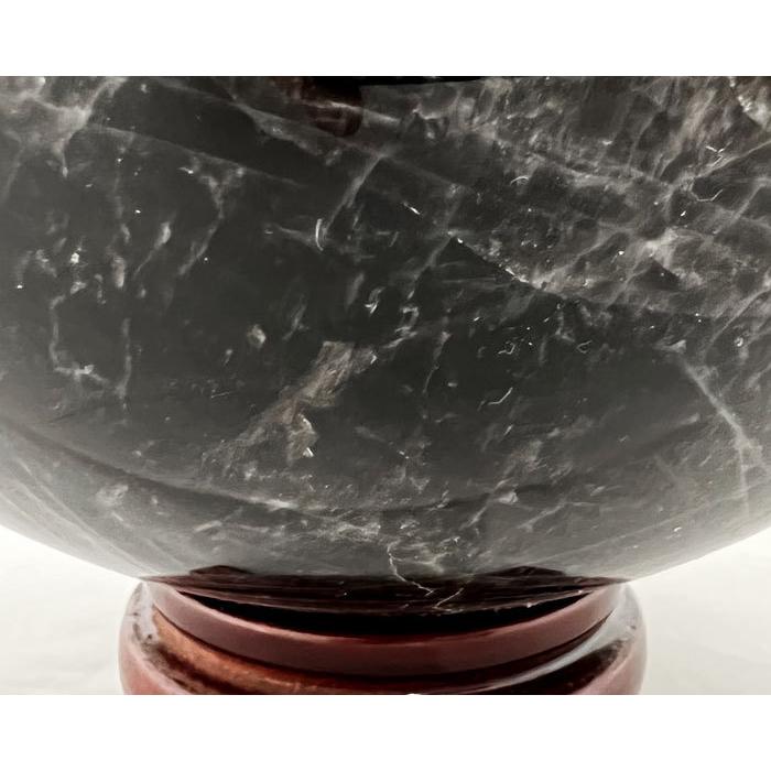 希少 特大 黒水晶 モリオン 丸玉 球体 珠 φ19cm 送料無料 大きい 鉱物