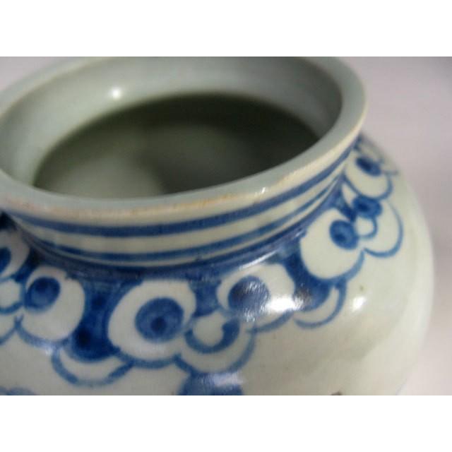 李朝 青花 菊花文壺 古美術 朝鮮 高さ10cm 韓国 染付 小壺 美品 陶磁器 インテリア 美術品 花生 アンティーク コレクション 装飾品 ディスプレイ 置物 花入れの画像