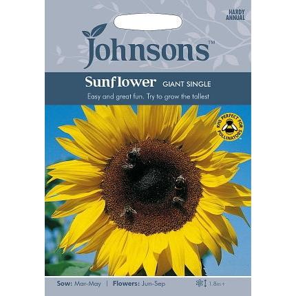 【輸入種子】Johnsons Seeds Sunflower GIANT SINGLE サンフラワー（ひまわり） ジャイアント シングル ジョンソンズシード