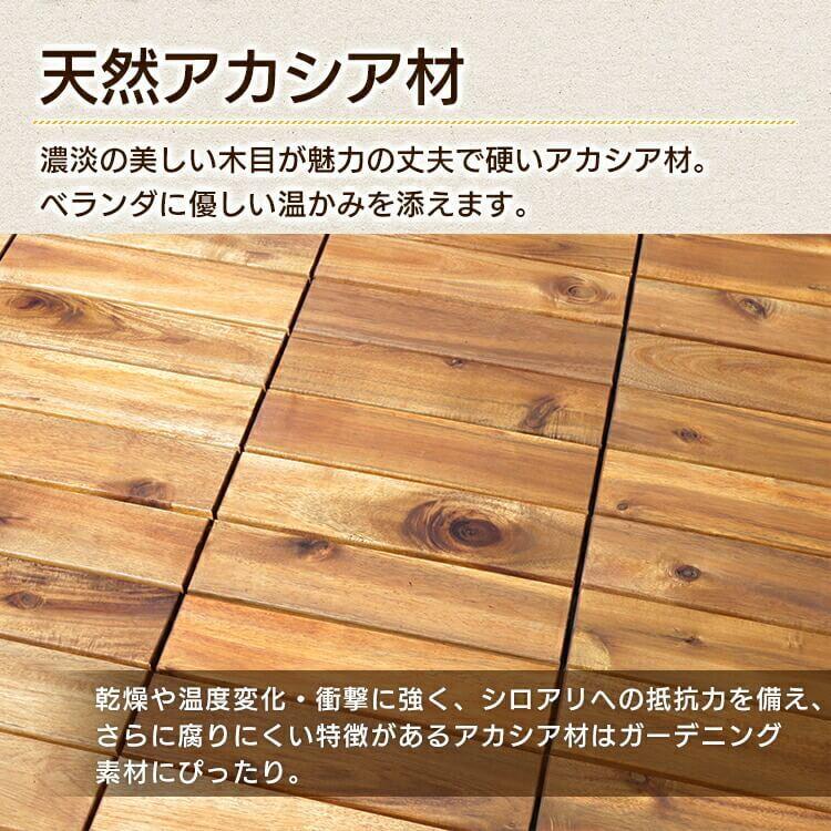 ウッドパネル ウッドデッキ Diy ベランダ おしゃれ ウッドデッキタイル 10枚セット 天然木 アカシアウッドデッキ Gardenliving Yahoo 店 通販 Yahoo ショッピング