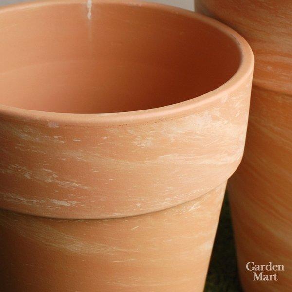 植木鉢 テラコッタ トールポット 外径26cmサイズ マーブル・ベージュ色