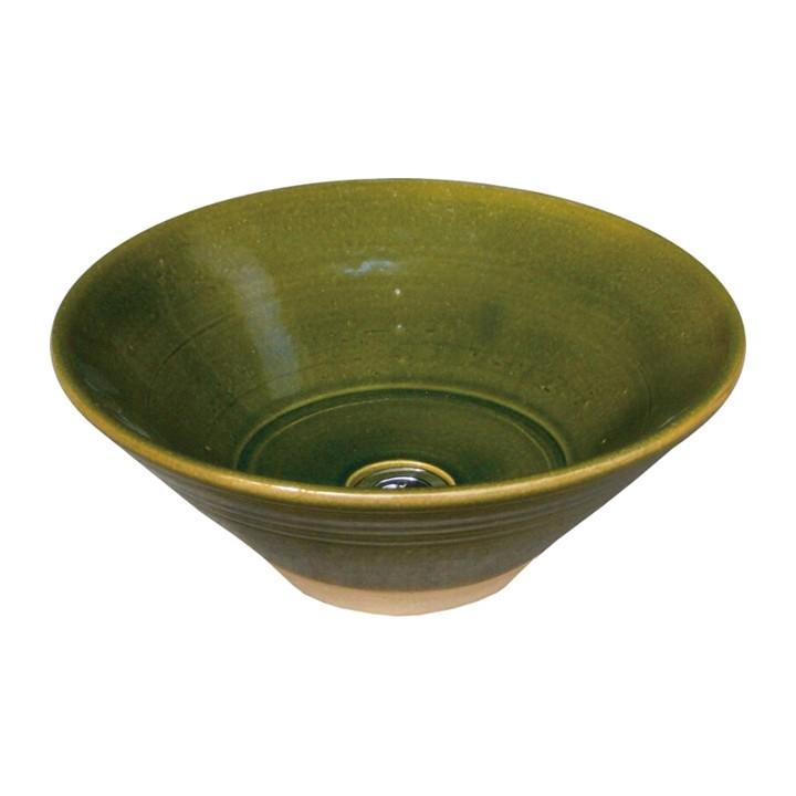 手洗い鉢 陶器の水鉢 織部 （メーカー取り寄せ品）