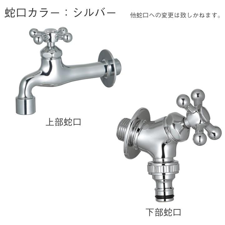 ユニット立水栓「木目調」スプレスタンド70角(ウッドブラウン)＋蛇口(シルバー)2個セット -UNISON ユニソン-（メーカー直送・代金引換不可）_1