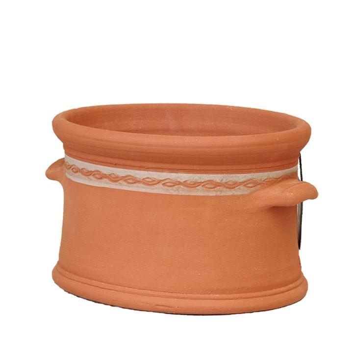 ウィッチフォード 植木鉢 オーヴァルポット リーフライン 幅29cmサイズ Whichford Pottery 当店オリジナル (2025年6月再入荷)