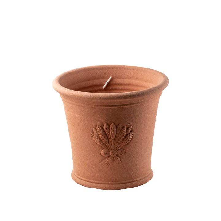 陶器製 大型プランター テラコッタ 底穴あり ストライプ模様