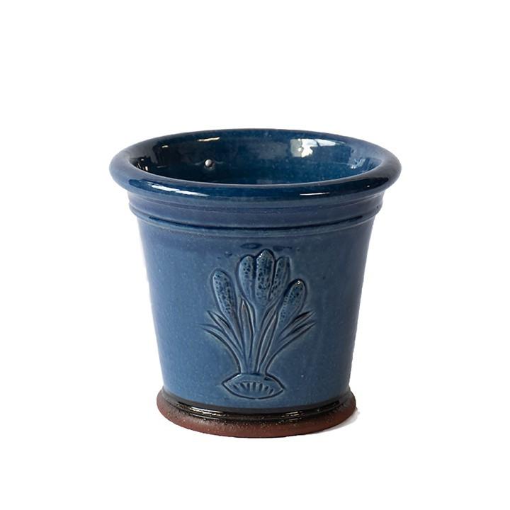 ウィッチフォード 植木鉢 グレイズドクロッカスポット 直径17cmサイズ ブルー Whichford Pottery (2023年12月再入荷)