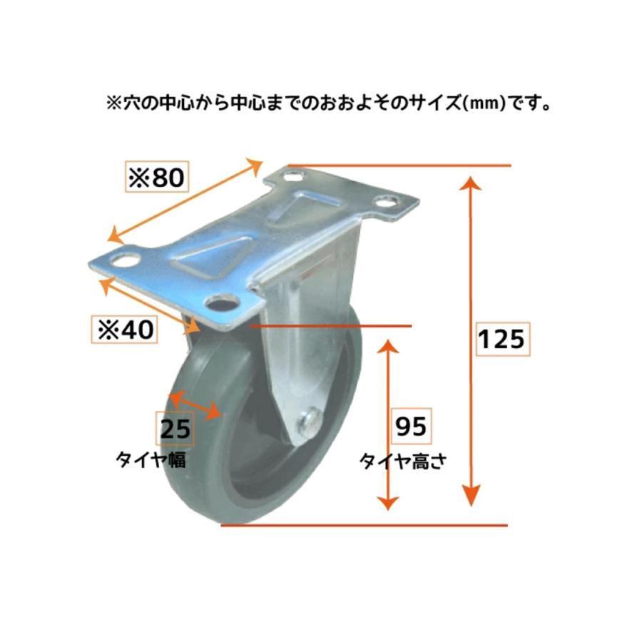 PH1501G用 4インチ 台車用 キャスター 家庭用 4個セット 57517 固定