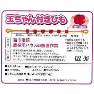 玉ちゃん付きひも 0.3x50m 2mmx50m 目印30cmピッチ 56783 : ガーデン
