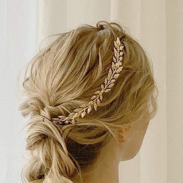 ウエディングヘッドドレス 和装 成人式 パーティ 髪飾り ヘアアクセ Goldの葉 A559 Garden Of Grace 通販 Yahoo ショッピング