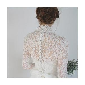 ウェディングドレスボレロ ハイネック後ボタン長袖ウェディングボレロ キャサリン 結婚式二次会パーティにも B515 Garden Of Grace 通販 Yahoo ショッピング