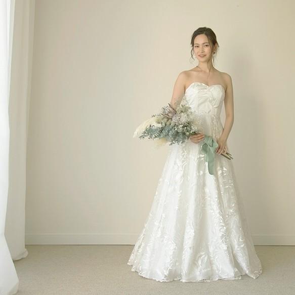 ウエディングドレス エンパイア 二次会 花嫁 ドレス レース メイベルボタニカルドレス D544 Garden Of Grace 通販 Yahoo ショッピング