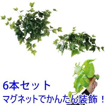 マグプランツ マグネット式人工観葉植物 ヘデラグリーン 6本セット (BY-DCMP-003)｜gardens