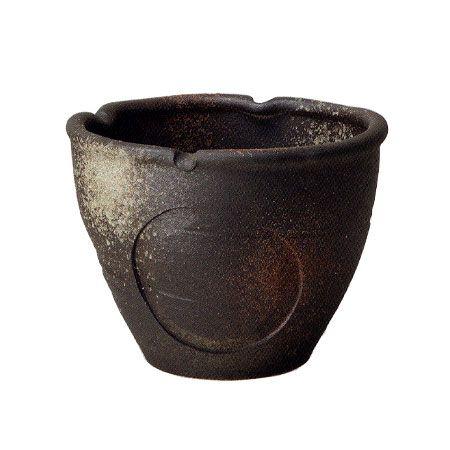 信楽焼 スイレン鉢 黒釉白窯肌水鉢 35珊 (SG-9061-06) 鉢、プランター-園芸用品-花、ガーデニング