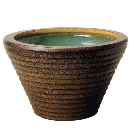 信楽焼 スイレン鉢 金蕎麦千段水鉢 51珊 (SG-9064-01) 花、ガーデニング-水鉢、睡蓮鉢