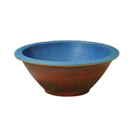 信楽焼 スイレン鉢 焼締トルコ青碧水鉢 54珊 (SG-9058-05) 園芸用品-水鉢、睡蓮鉢-花、ガーデニング