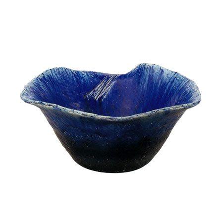 信楽焼 スイレン鉢 青流しひねり水鉢 49珊 (SG-9060-02) 園芸用品-鉢、プランター-水鉢、睡蓮鉢