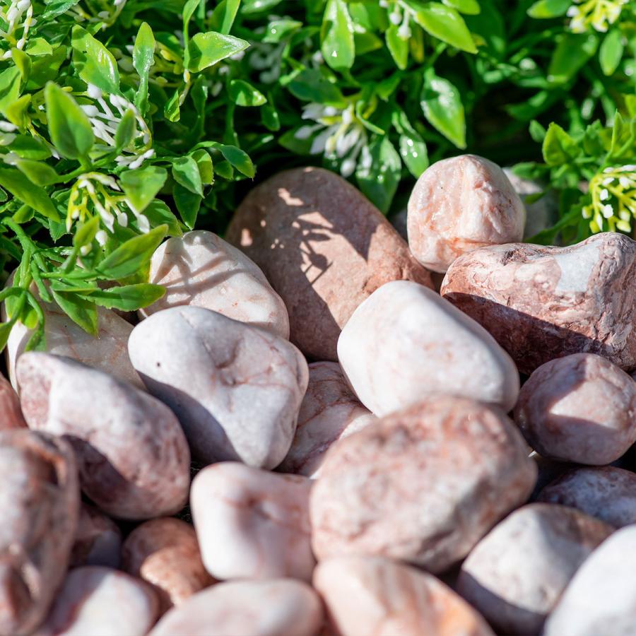 玉砂利 ピンク ガーデニング 砂利 庭 砂利敷き 庭石 砕石 エクステリア 大理石 外構 200kg 20kg×10 2-3cm 玉石 化粧砂利 コーラルピンク 造園 天然石 じゃり 石 