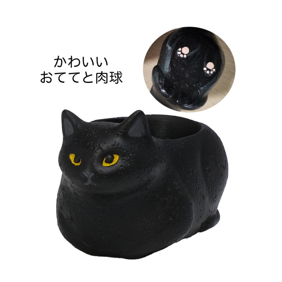 黒ねこ】リトルレジンポット 1号鉢 アニマル くつろぎねこ 黒 黒ねこ】リトルレジンポット 1号鉢 アニマル くつろぎねこ 黒