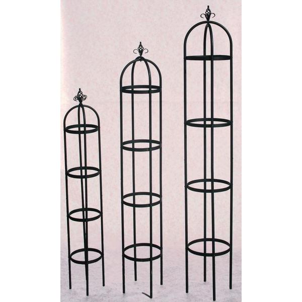 【オベリスク】5％OFF　ブラック　S　組み立て式　ガーデニング　植物　支柱　庭　おしゃれ　直径32*高さ180cm