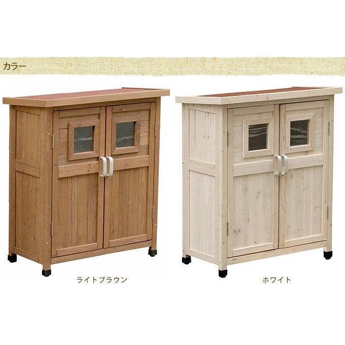 屋外 小型 収納庫 天然木 用具入れ 北欧風 ベランダ木製物置 h92 