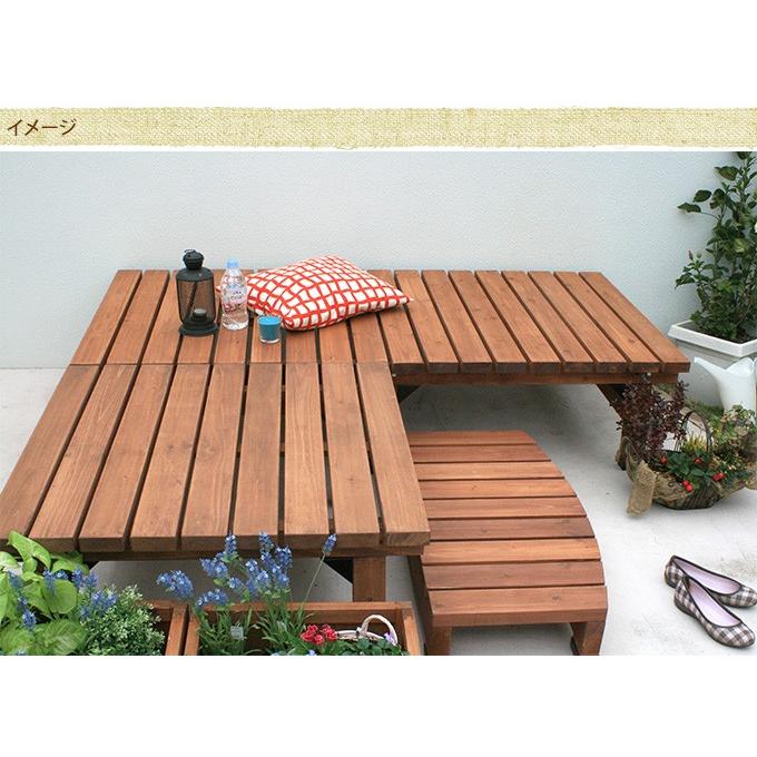ウッドデッキ くつろぎ 縁台 休憩 小さい やすらぎのスペース 木製