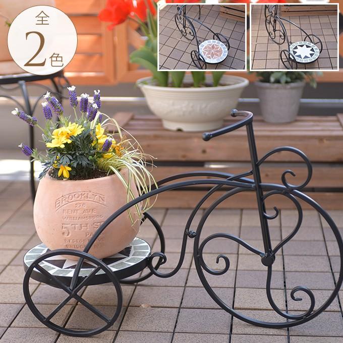 モザイク タイル プランター台 屋外 ベランダ ガーデニング 庭 欧風モザイク花台 アイアン三輪車 Mpg 2971 ガーデン用品屋さん 通販 Yahoo ショッピング