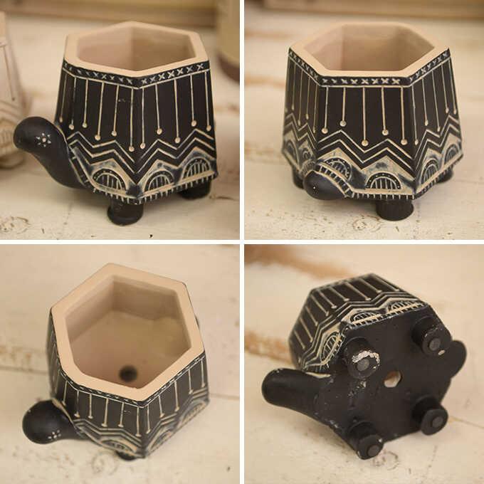 植木鉢 デザイン 寄せ植え 底穴あり カメ 亀 プランター