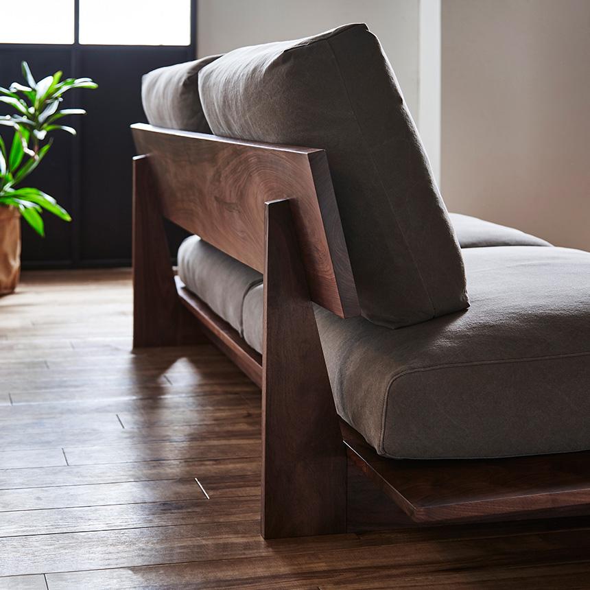 ソファー 3人掛け 日本製 ウォールナット ヌシ シンプル 北欧